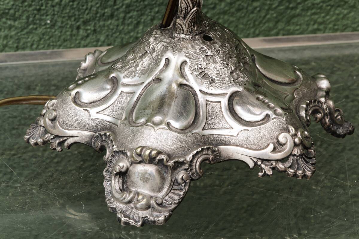 Silver-plated palm lamp, 1910, Thomas Bradbury & Sons