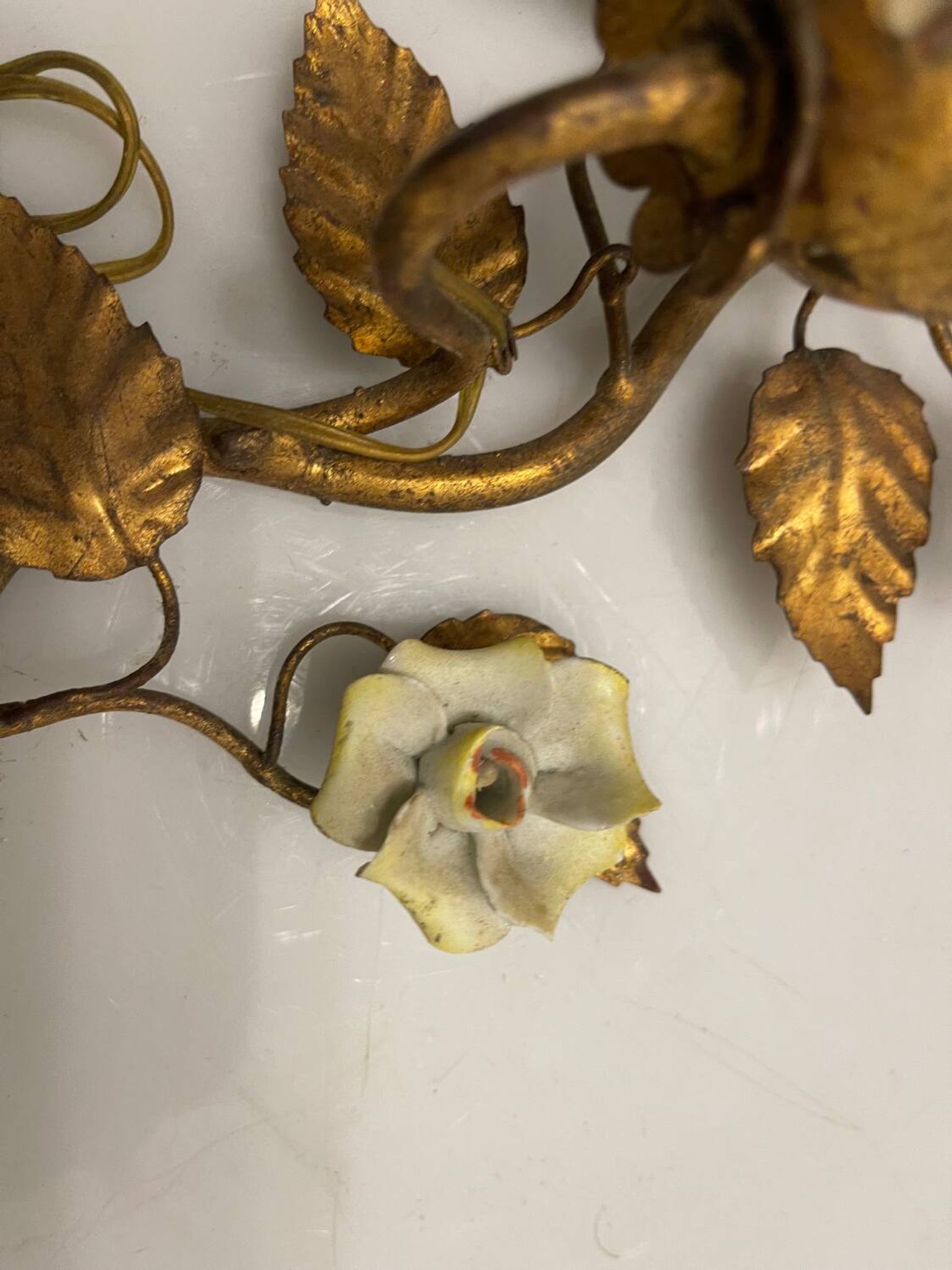 Gold Gilded Tole Sconces Set of 2