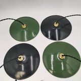 4 enameled sheet metal pendants