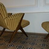 Scandinavian Chair 50s flesh scissor scissors