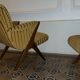 Scandinavian Chair 50s flesh scissor scissors