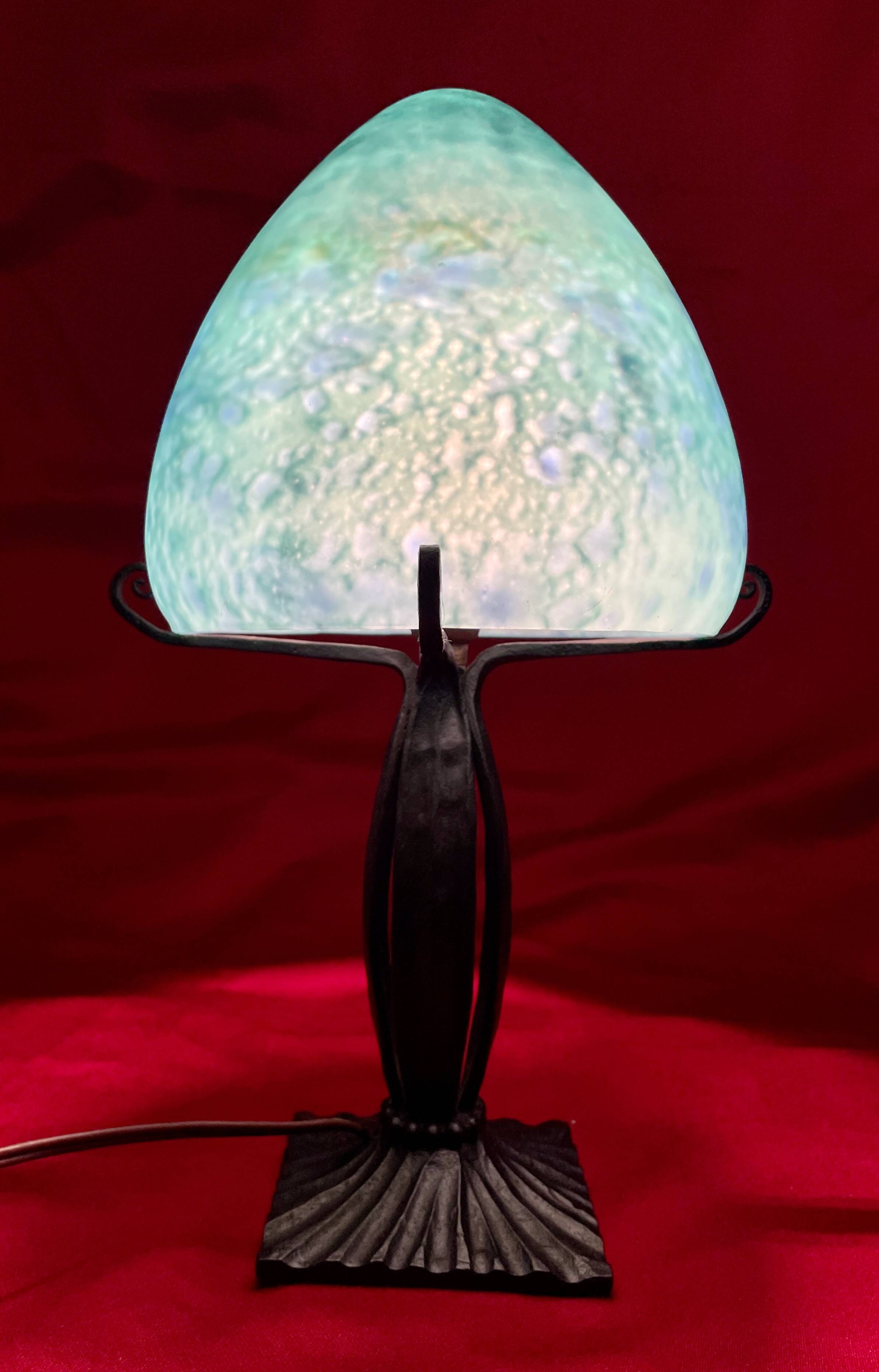 Wrought iron lamp, "TIEF", Art Deco year 1900
