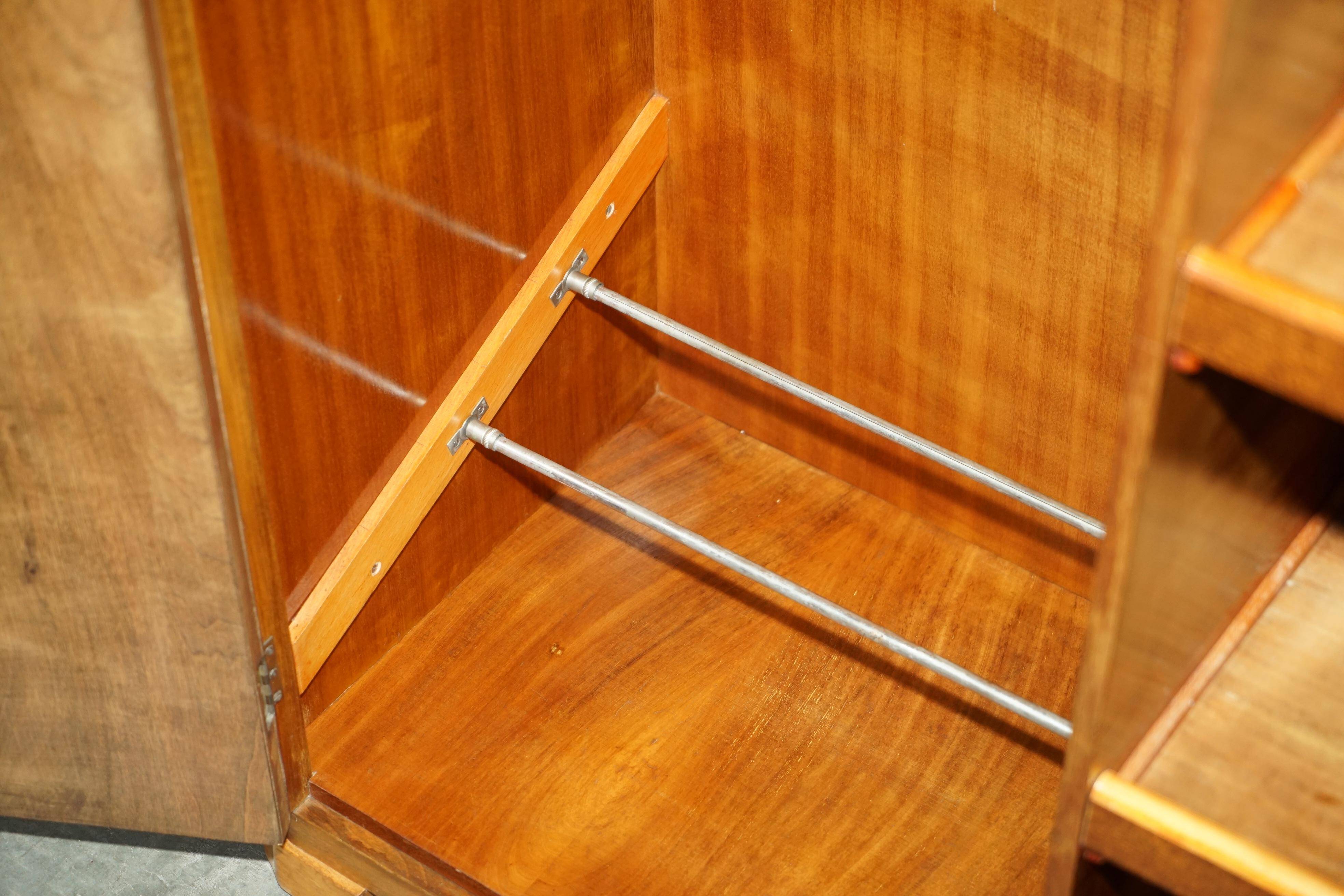 Small Art Deco wardrobe in satin walnut, circa 1930.