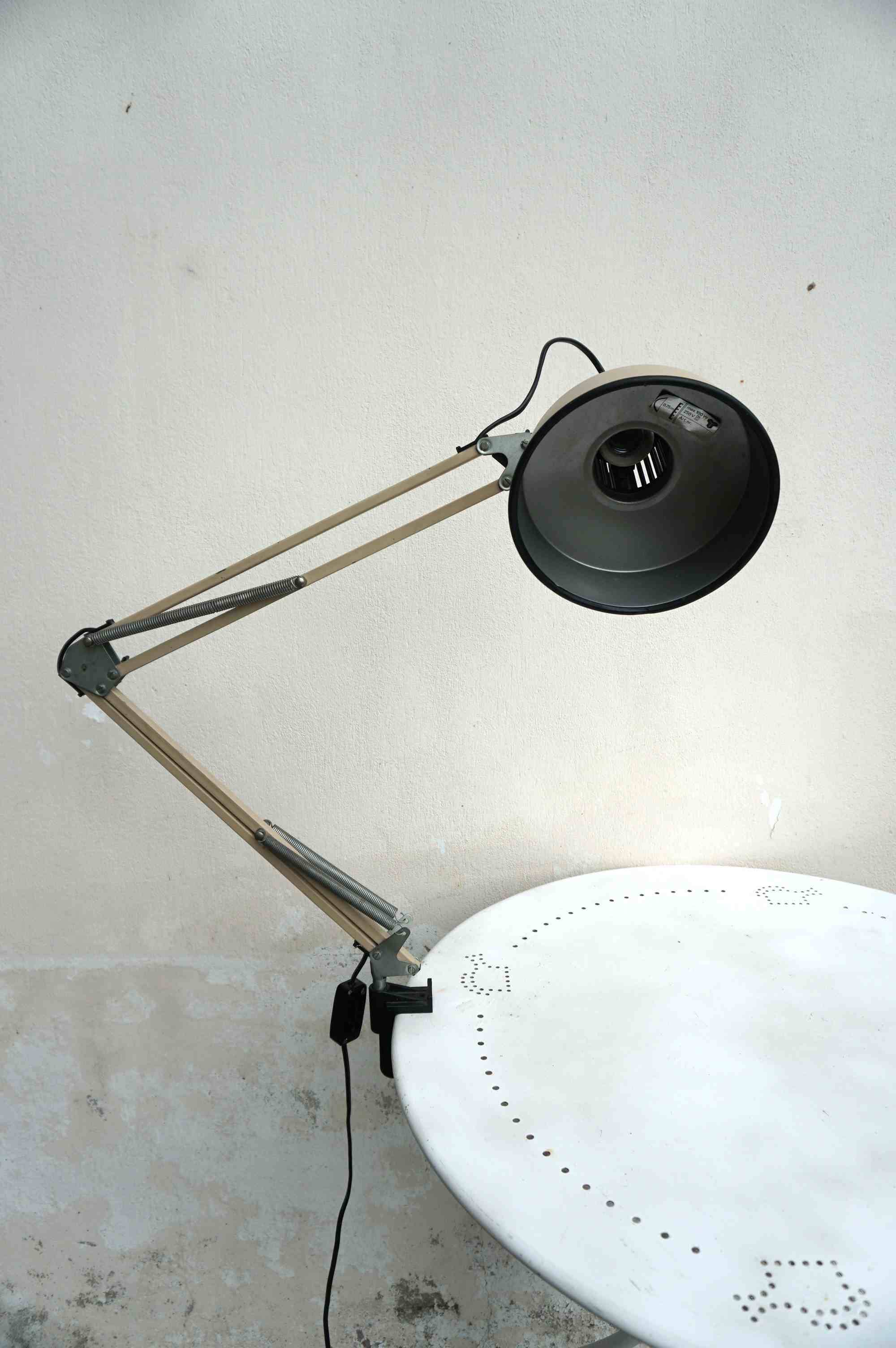 70s metal articulated designer/architect lamp