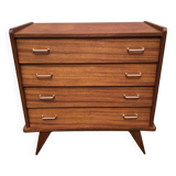 Scandinavian vintage chest of drawers, compass feet