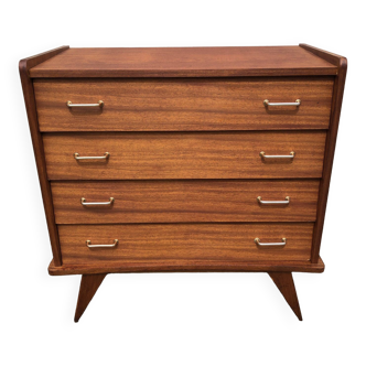 Commode vintage scandinave, pieds compas