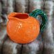 Jug / Carafe in orange barbotine shape