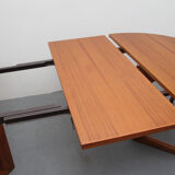 Extendible dining table teak XXL, Nielsen Denmark, 1970