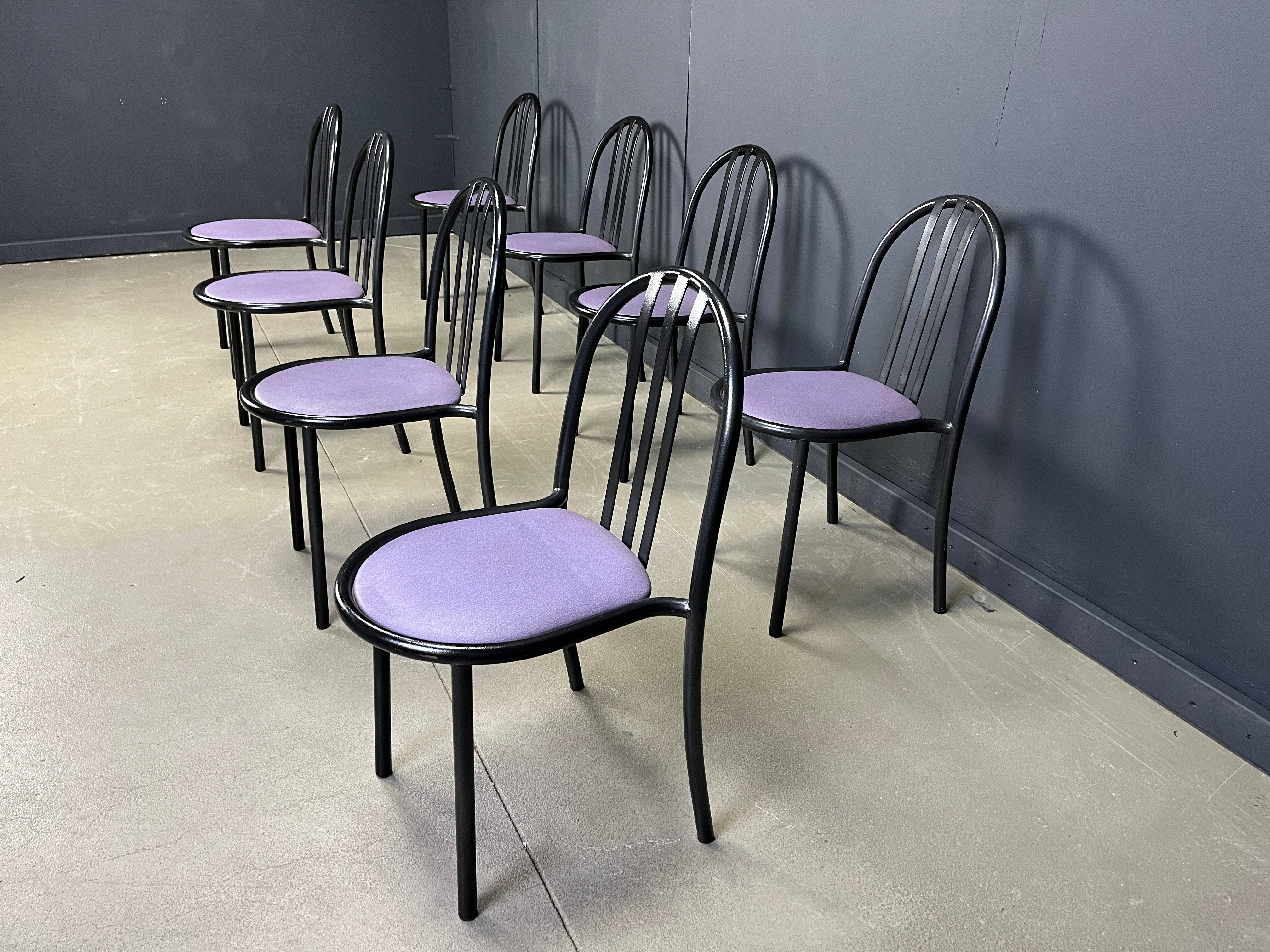 Ensemble de chaises Nr 222 par Robert Mallet-Stevens, années 1980, ensemble de 8.