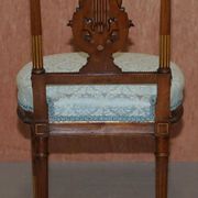 Pair of Carved Golden Wood Accent Chairs