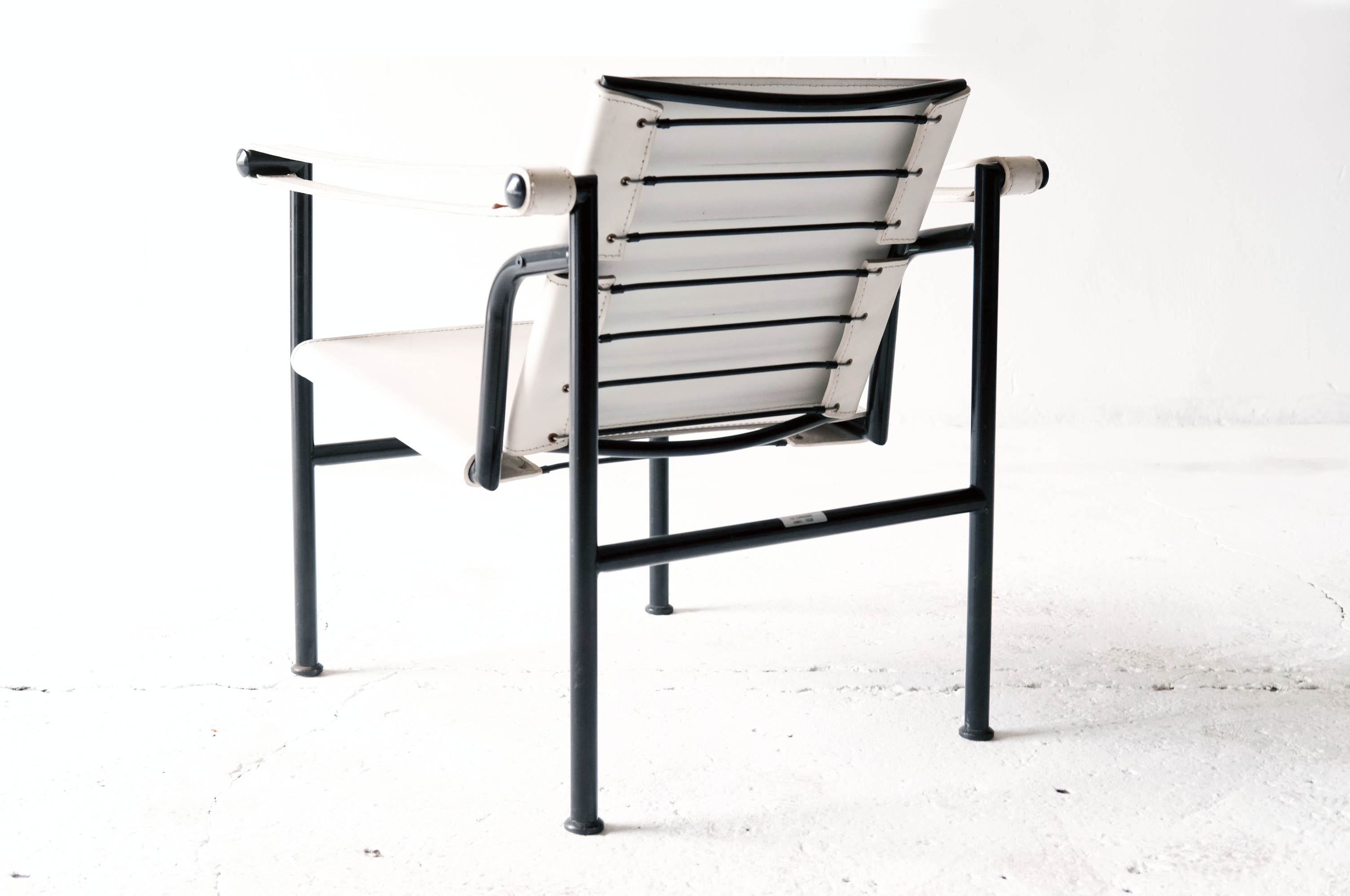 Fauteuil en cuir blanc Le Corbusier pour Grandi Firme , Italie 1928