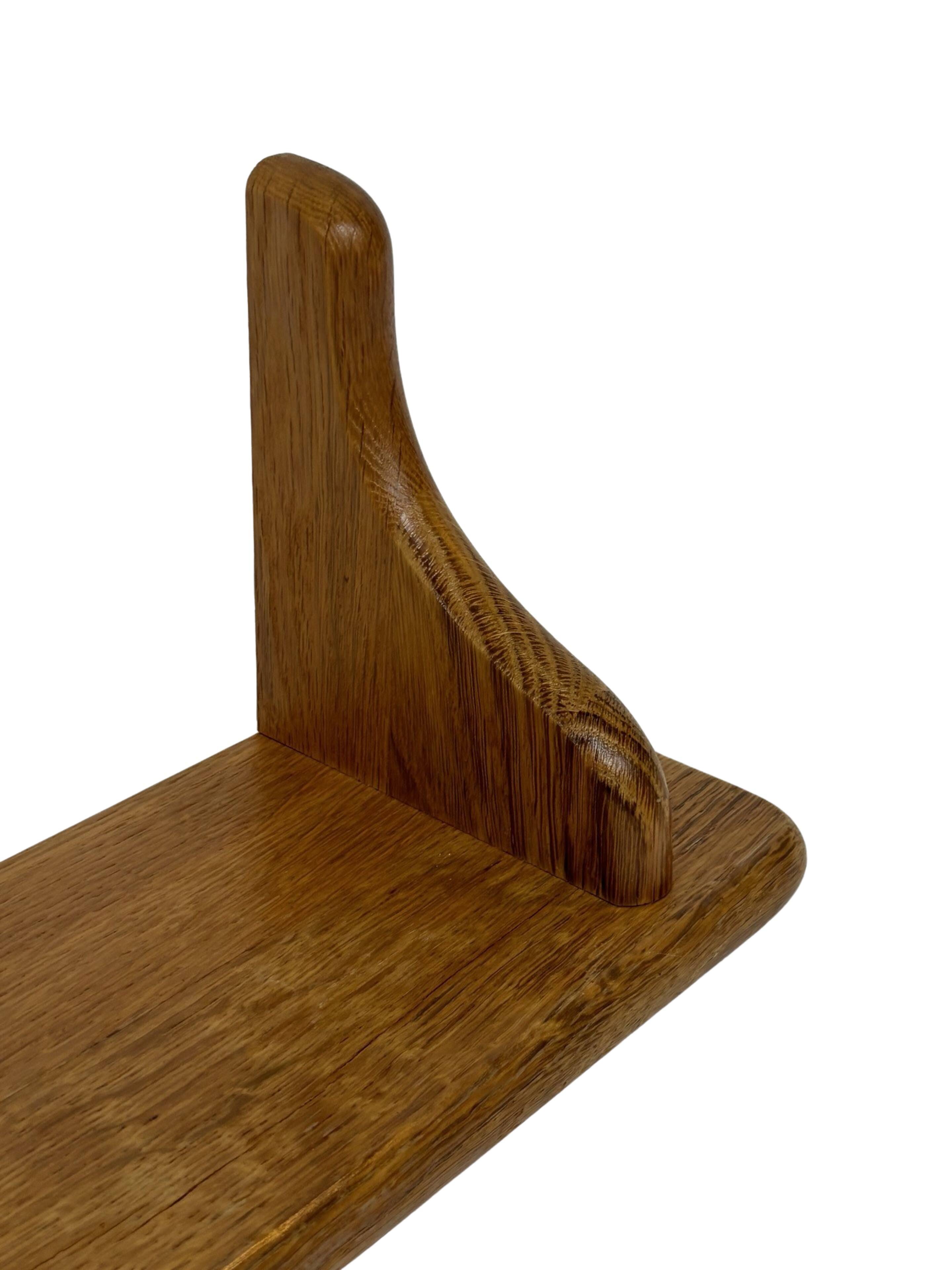 Vintage oak wall rack book shelf 1970s wood minimalist design