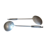 Vintage aluminum skimmer and ladle