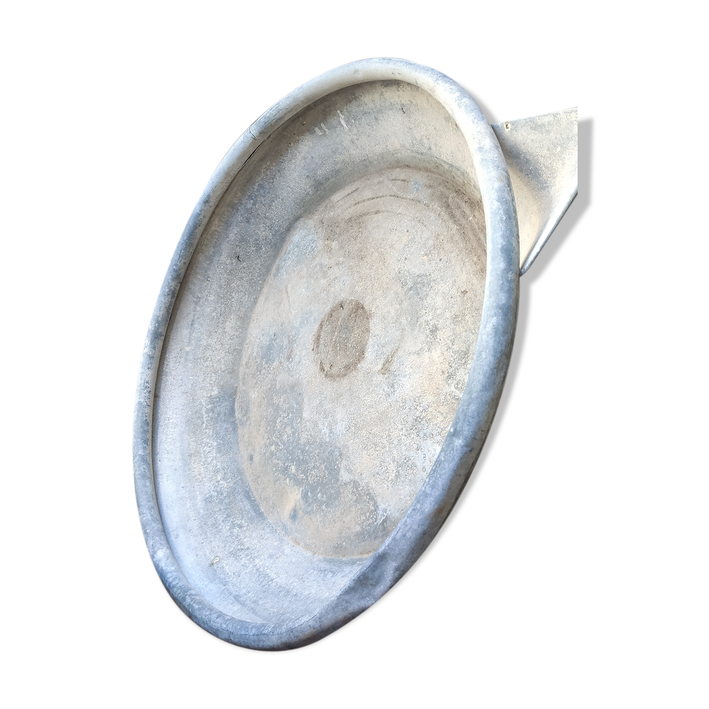 Large old zinc bathtub tank