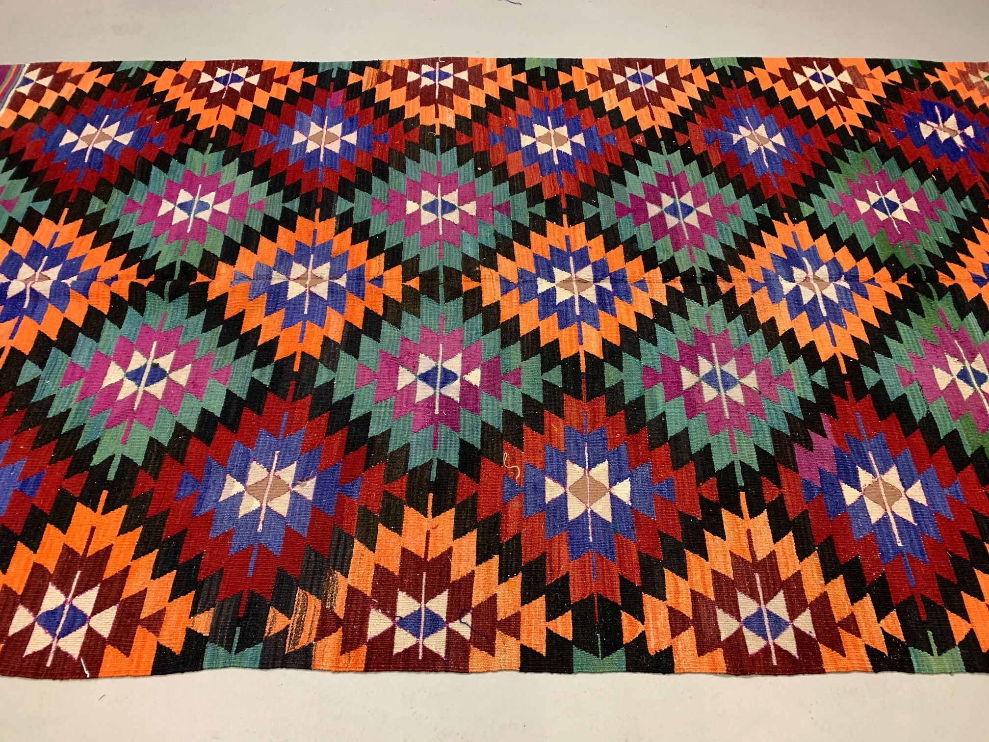Turkish kilim rug 340x188 cm wool