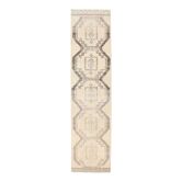 Couloir turc vintage beige noué à la main 83X348