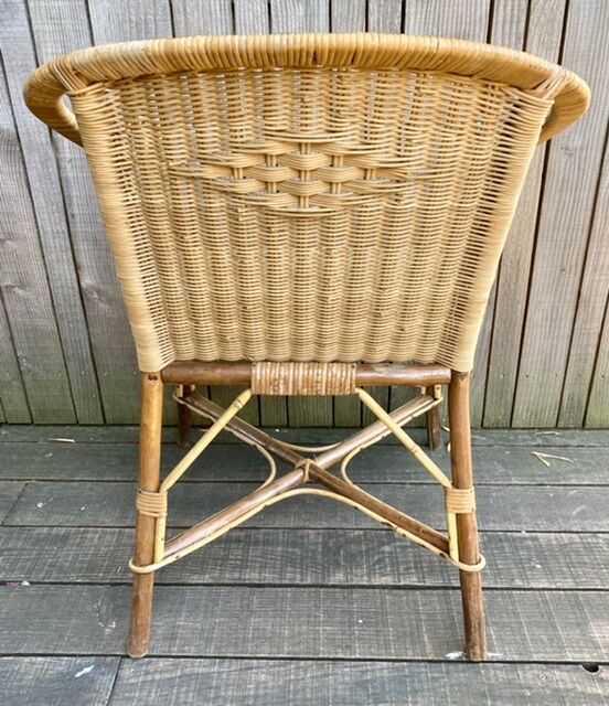 Old rattan armchair