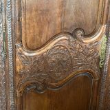 Beautiful and ancient Norman wedding wardrobe, richly carved