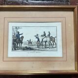 Lithographie encadrée - “Les Jockeys Montés”