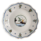 18th Century Nevers Earthenware Plate | Windmill and River