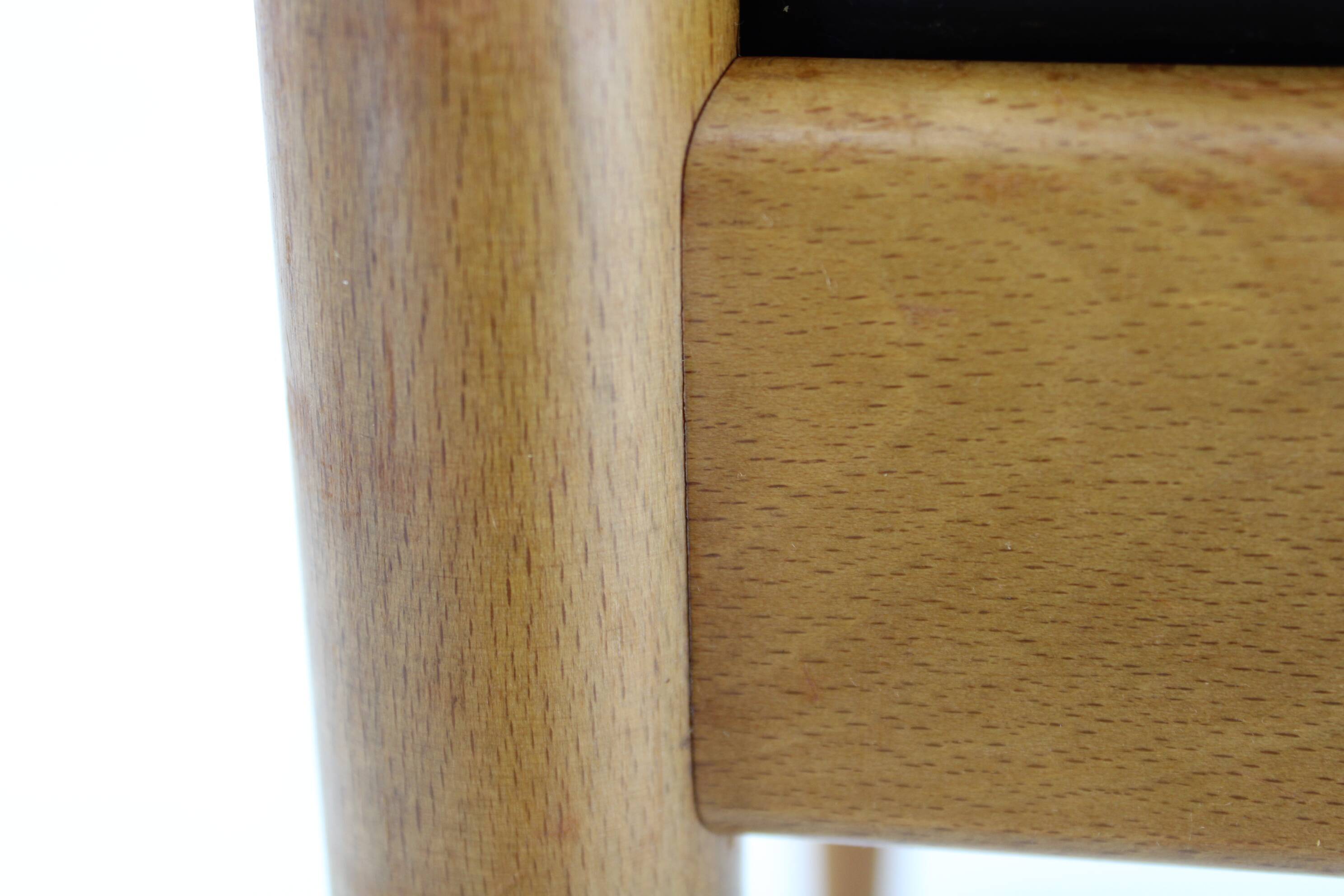 1960s Beech Leather Stool, Denmark