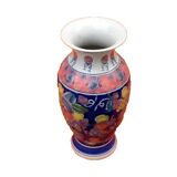 Baluster vase Polychrome ceramic Floral decoration