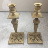 Pair of Napoleon III bronze candlesticks