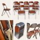 10 vintage skai and chrome metal folding chairs 1970