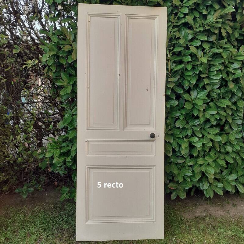 Series of 9 old communication doors, solid wood, both solid and glazed.