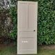 Series of 9 old communication doors, solid wood, both solid and glazed.