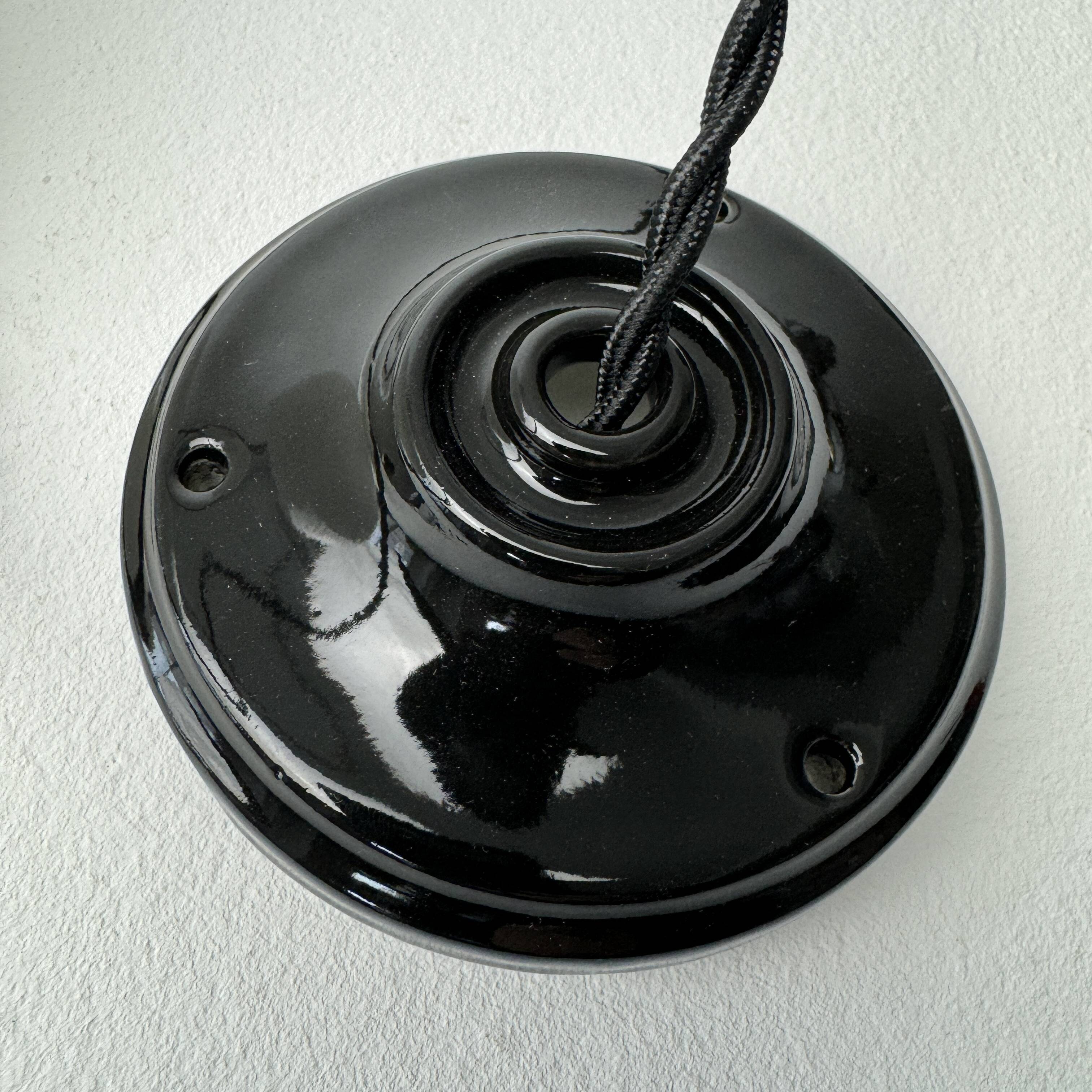 Old round pendant light 18 cm in vintage opaline