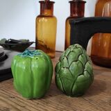 Barbotine salt and pepper shaker service