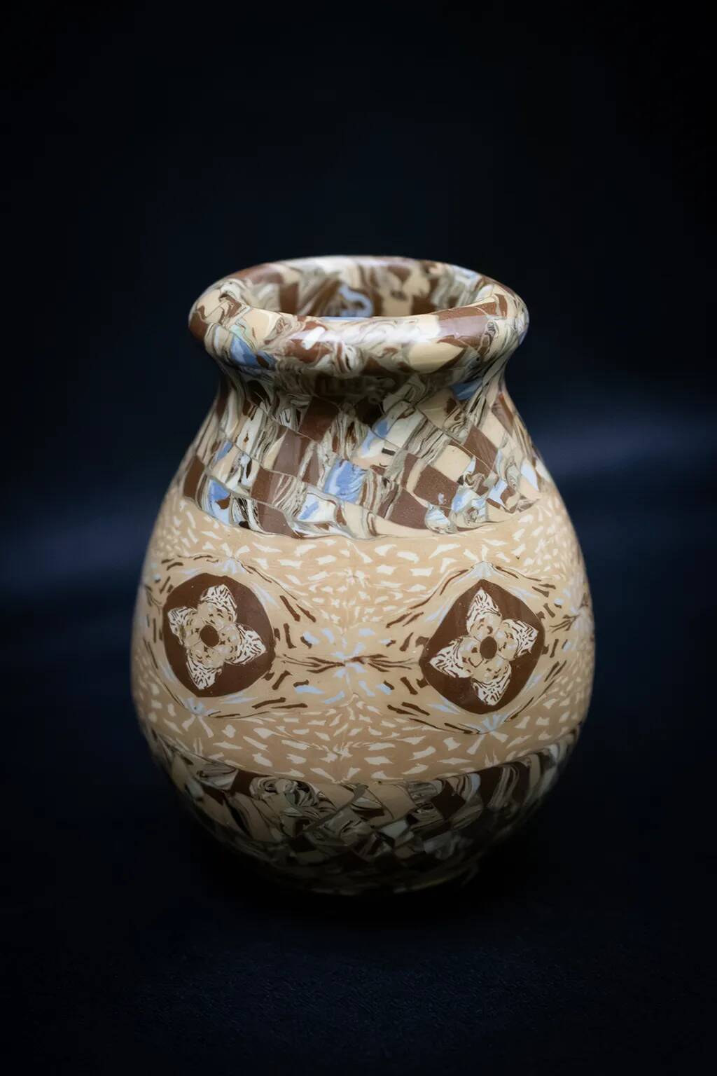Vase Gerbino en terre mêlée à nuances beiges