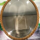 Miroir ovale doré biseauté 40x51cm