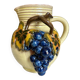 Earthenware jug/carafe HB with grape bunch slip decoration.
