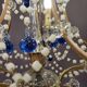 Chandelier with blue pendants