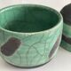 Pair of raku tea bowls, handmade ceramics
