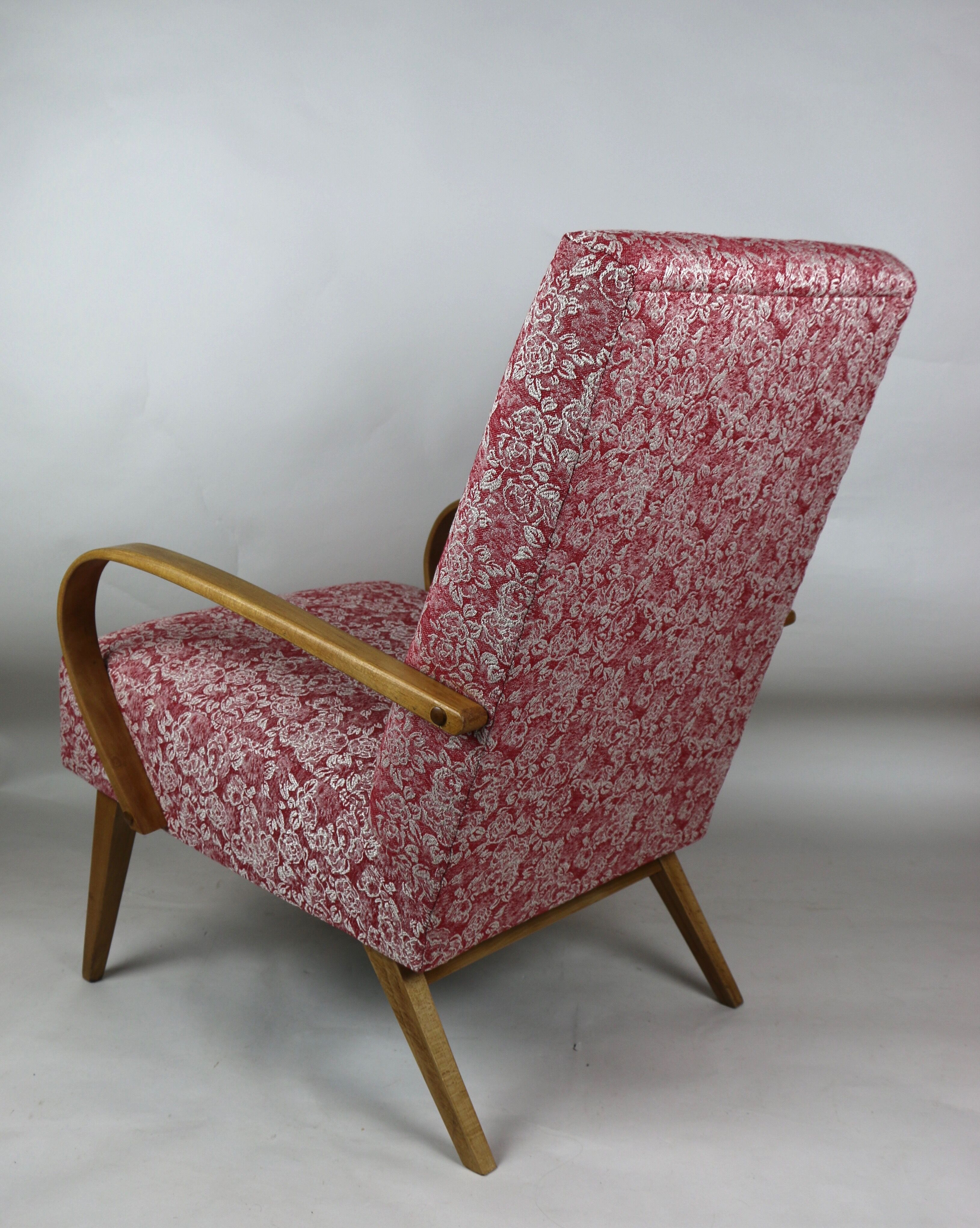 Art deco style rose velvet armchair, 1970s