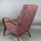 Art deco style rose velvet armchair, 1970s
