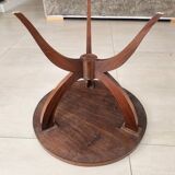 Circular side table in mahogany veneer
