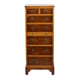 Vintage Chest of Drawers Burton Reproductions Burl Wood Veneer 116cm
