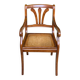 Regency office chair in solid wood and Louis Philippe canework