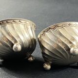 Paire de salerons en argent massif poinçon au charançon