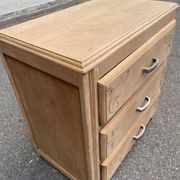 Small Art Deco chest of drawers renovated in raw oak 1950.