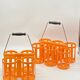 Set of 2 vintage orange plastic bottle holder baskets POLA,