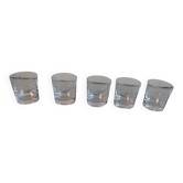 Set of 5 Wisky glasses signed "Sèvres Cristal France"