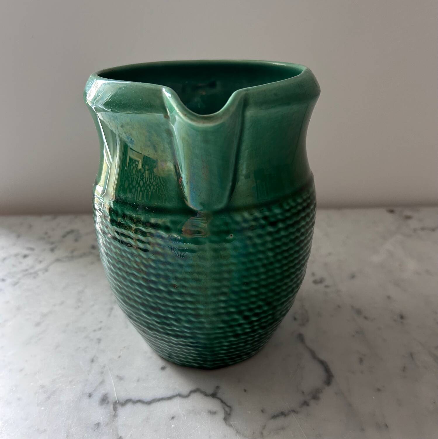 Emerald green pitcher Sarreguemines
