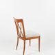 Set of 4 wooden and fabric chairs, circa 1940