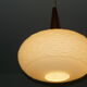 Teak and opaline suspension by Louis Kalff for Philips 60 years