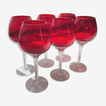 Ruby Red Wine glasses Sasaki Japan
